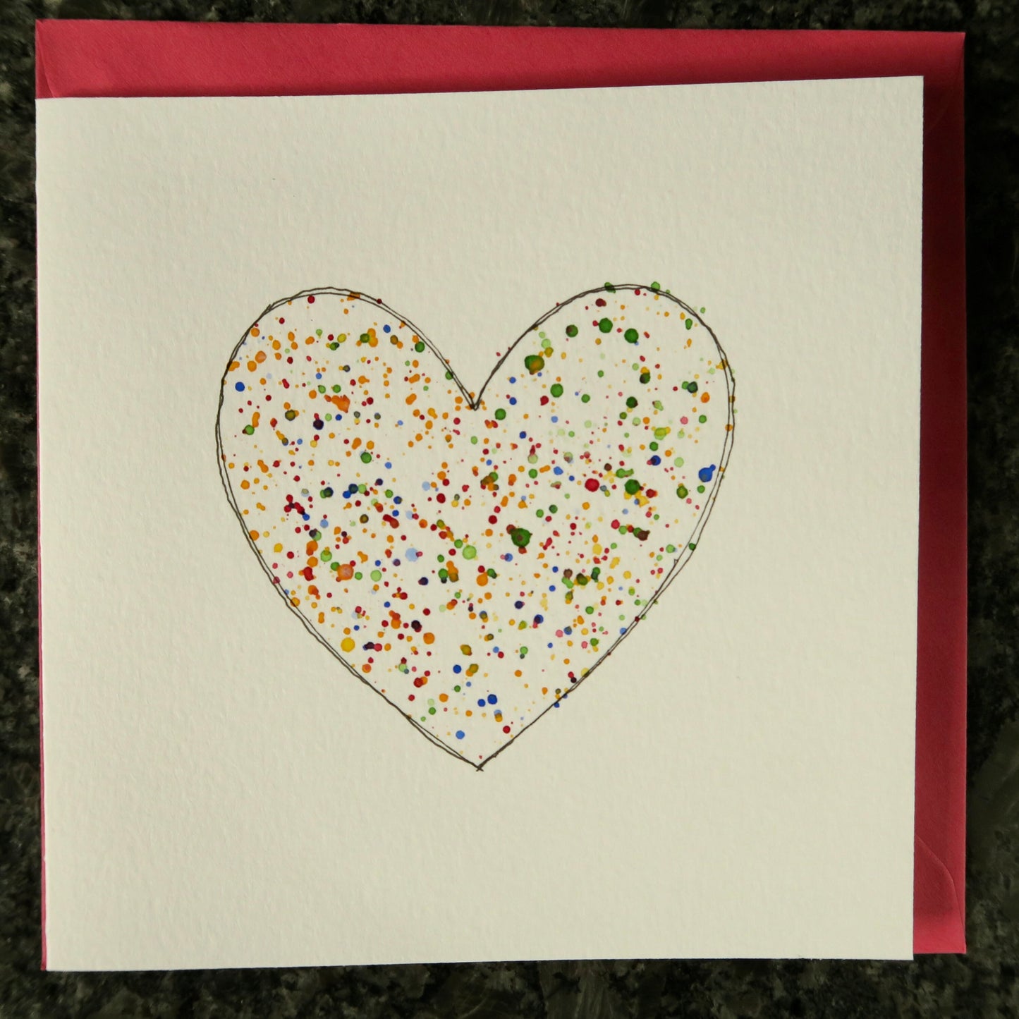 Watercolour Heart Card