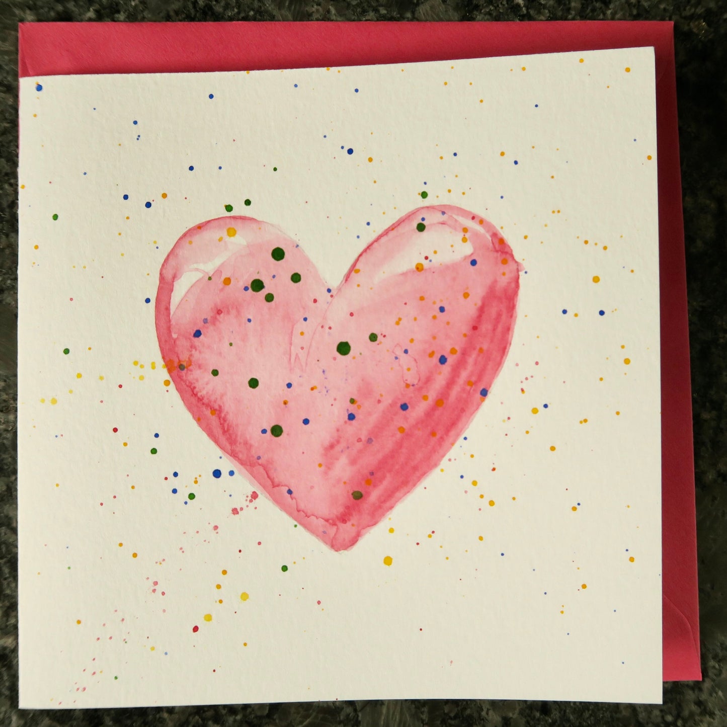 Watercolour Heart Card