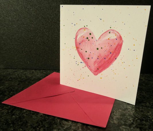 Watercolour Heart Card