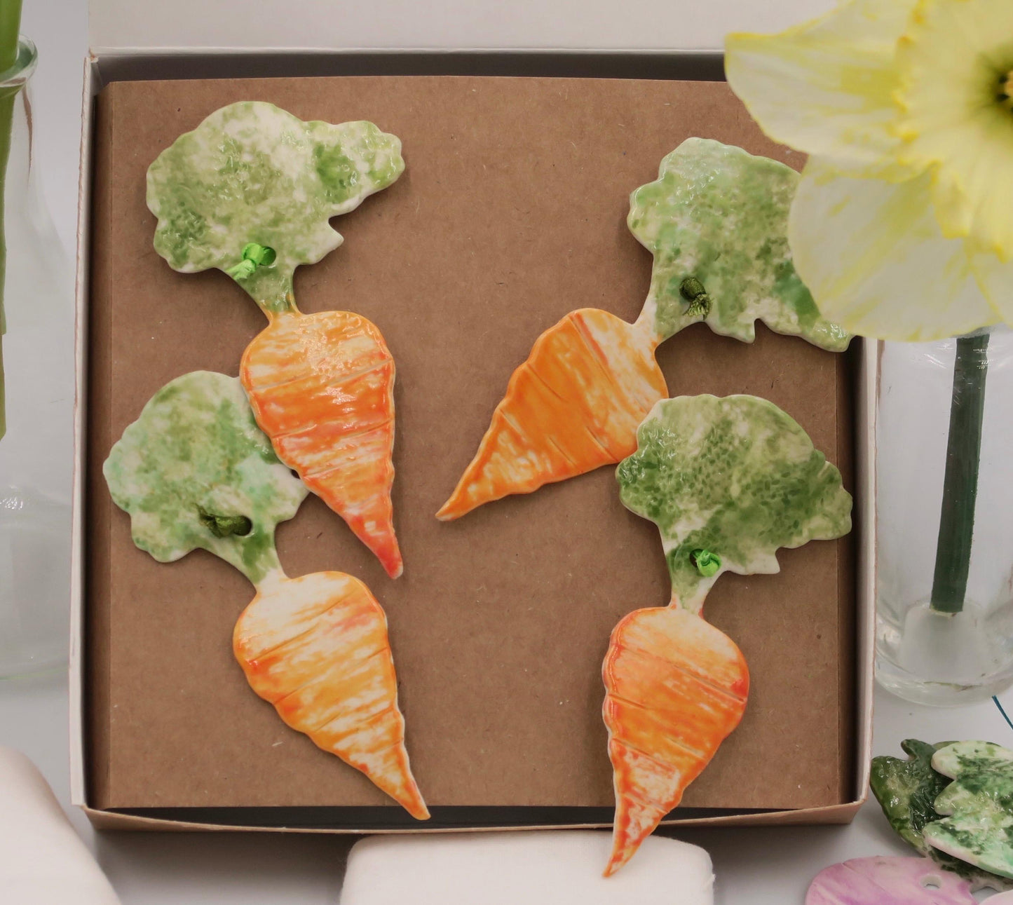 Porcelain Napkin Ties – Carrot, Turnip & Beetroot