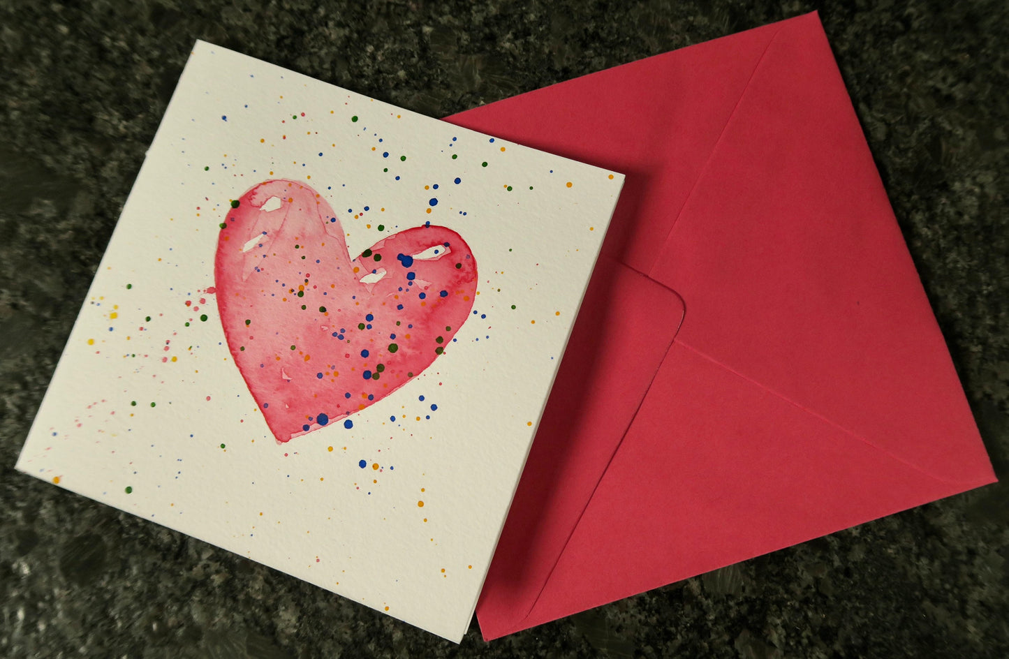Watercolour Heart Card